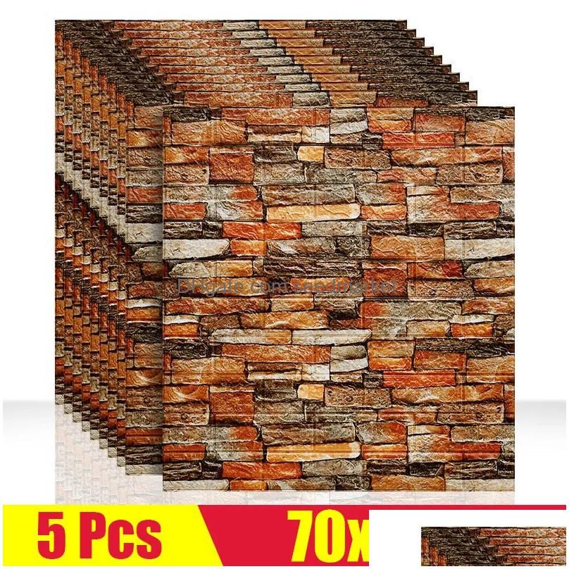 Pedra Vermelha Marrom 5Pcs (70X77Cm)