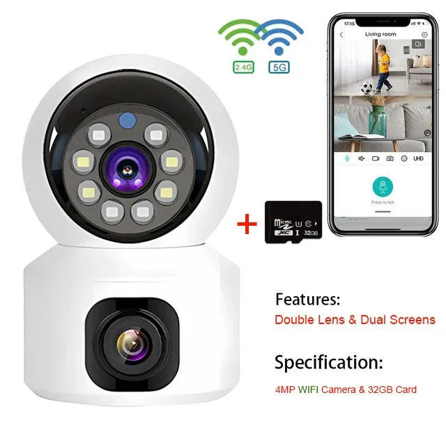 EU-Stecker Wifi Cam Fügen Sie 32 GB hinzu