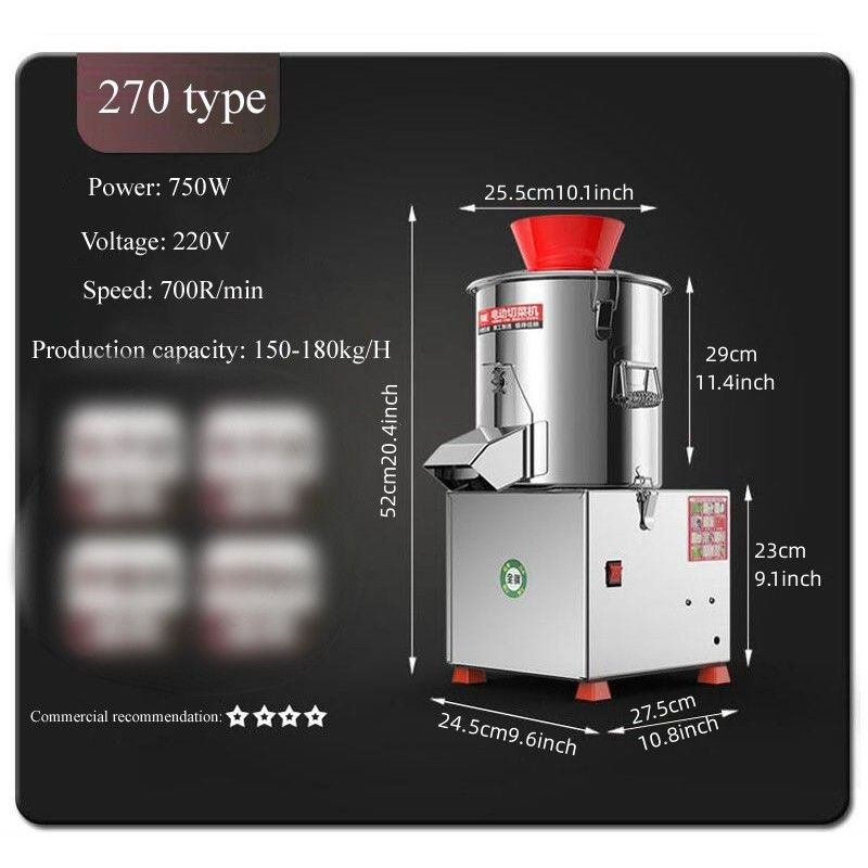 Description Picture 4 of itemMultifunction Vegetable Cutter Large Capacity Chili Carrot Lettuce Food Processing Machinery Vegetable Mixer Cutting Machine