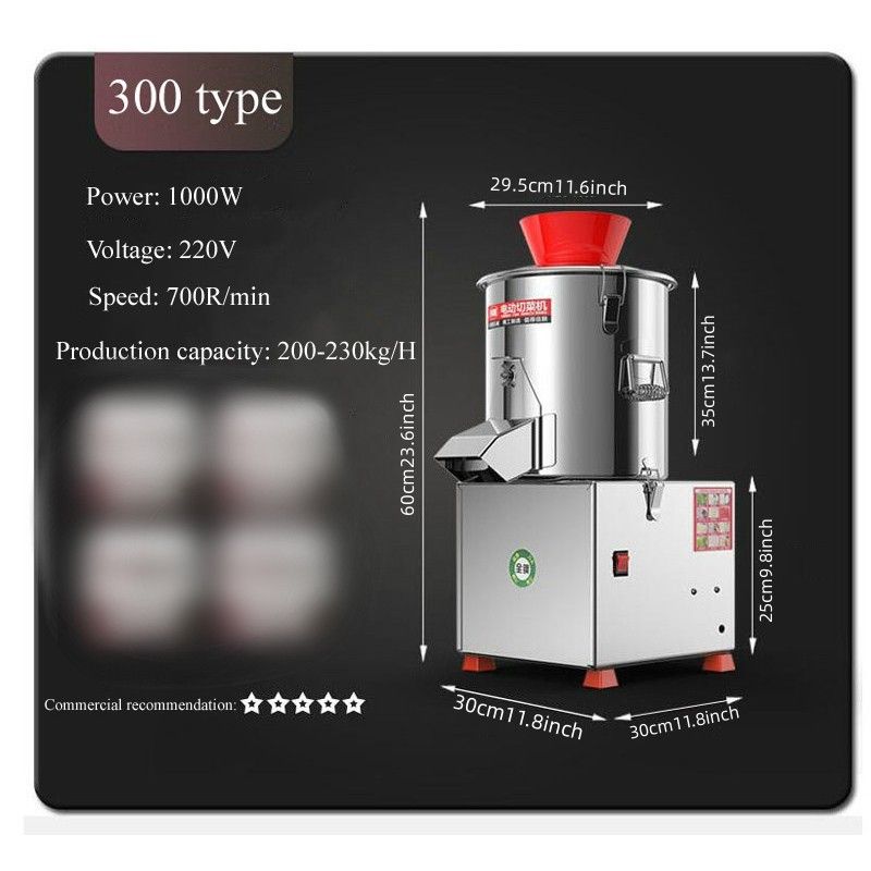 Description Picture 5 of itemMultifunction Vegetable Cutter Large Capacity Chili Carrot Lettuce Food Processing Machinery Vegetable Mixer Cutting Machine