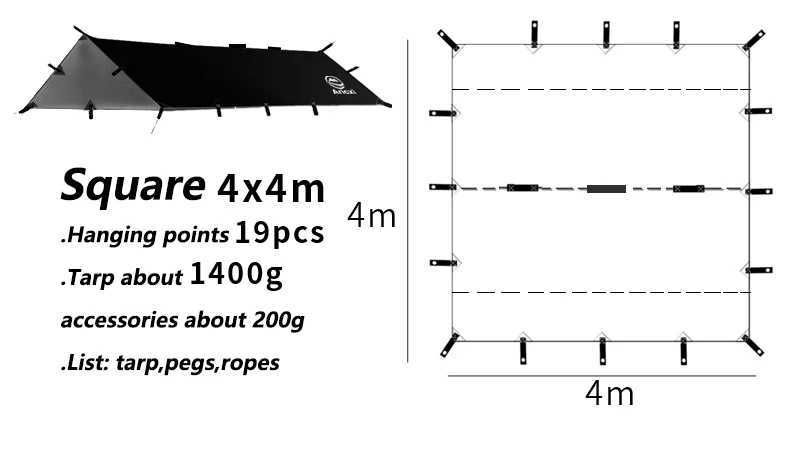 Zwart 4x4m