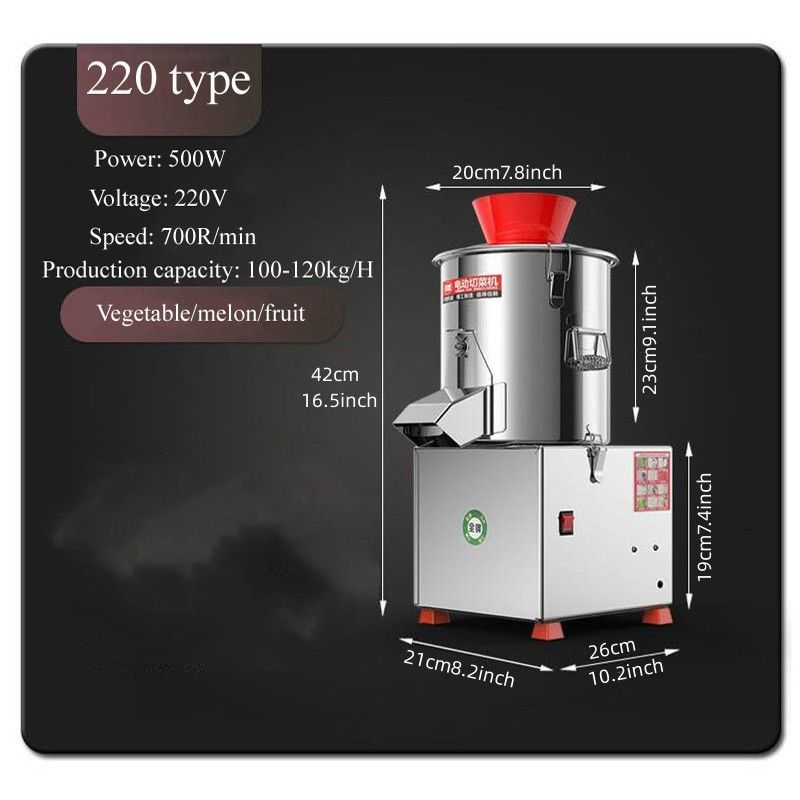 Description Picture 3 of itemMultifunction Vegetable Cutter Large Capacity Chili Carrot Lettuce Food Processing Machinery Vegetable Mixer Cutting Machine