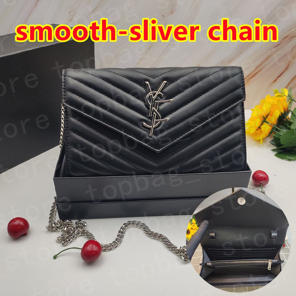 Smooth black-Silver Chain