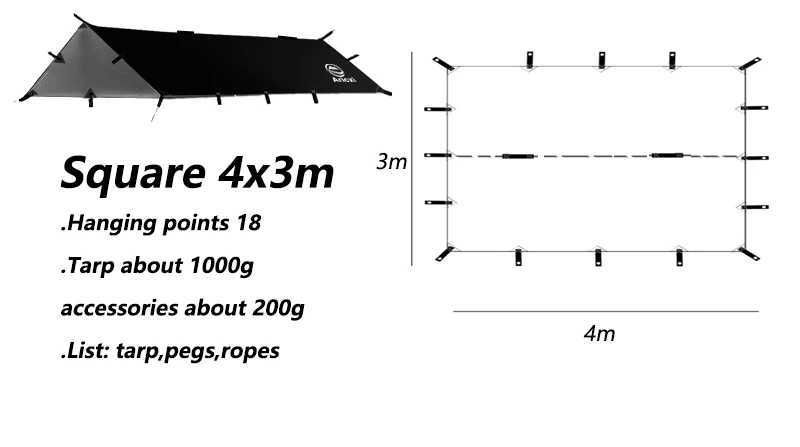 Svart 3x4m