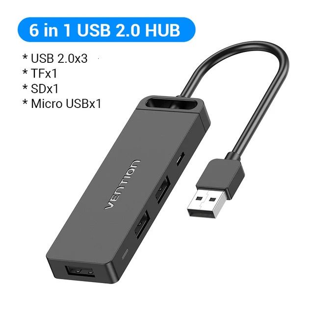 Hub USB 2.0 6 in 1