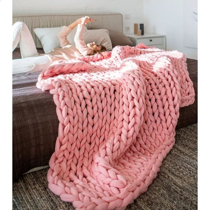 Chunky Merino Wool Blanket Thick Knit Roving Yarn... From Ukeastore, &Price; | DHgate.Com | Better Than Pottery Barn, Crate & Barrel. 2 Chunky Merino Wool Blanket Thick Knit Roving Yarn... From Ukeastore, &Price; | DHgate.Com | Better Than Pottery Barn, Crate & Barrel. - Image 2
