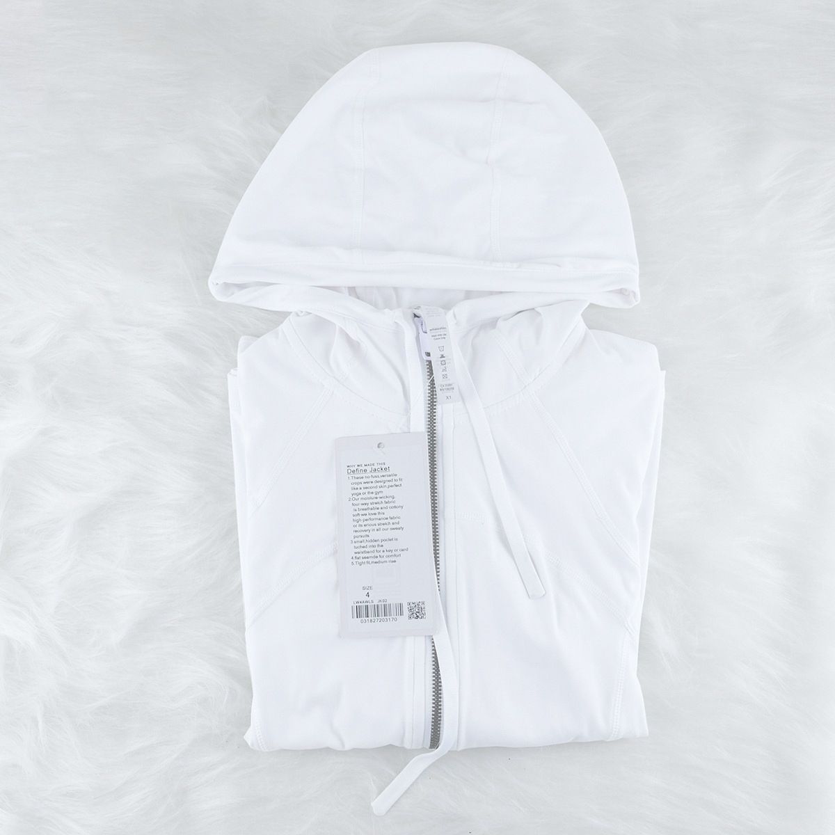 White (gray zipper)