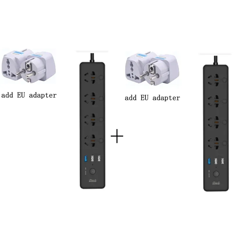 2 svart 2 EU -adapter