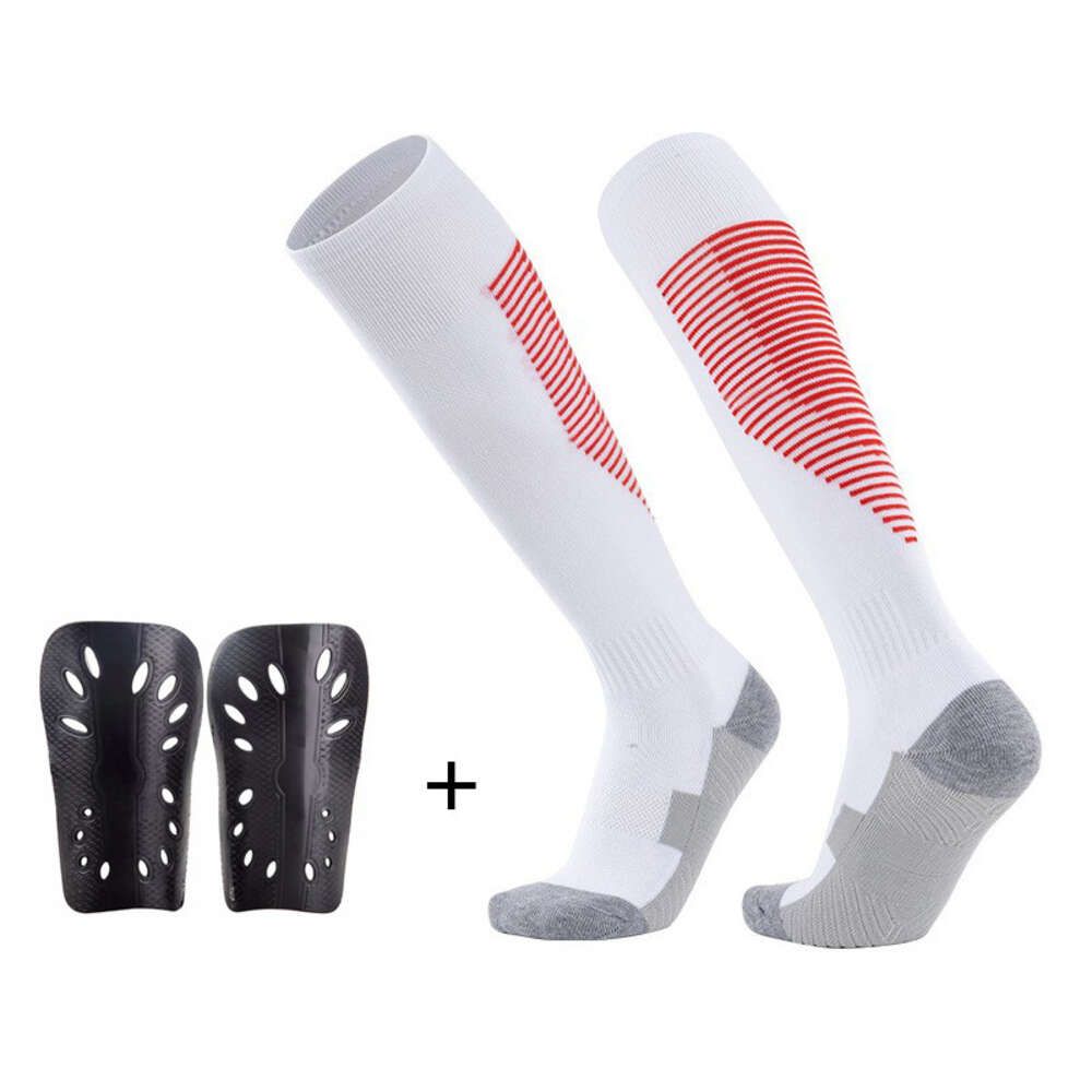 White and red socks+leg guards