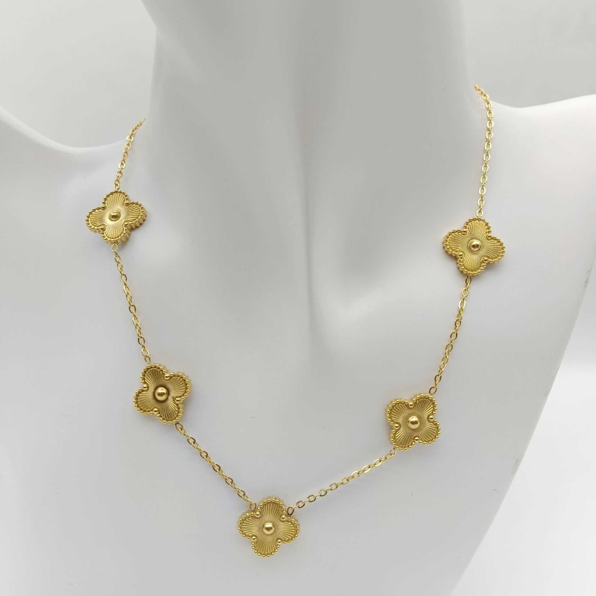 Golden Five Clover Necklace