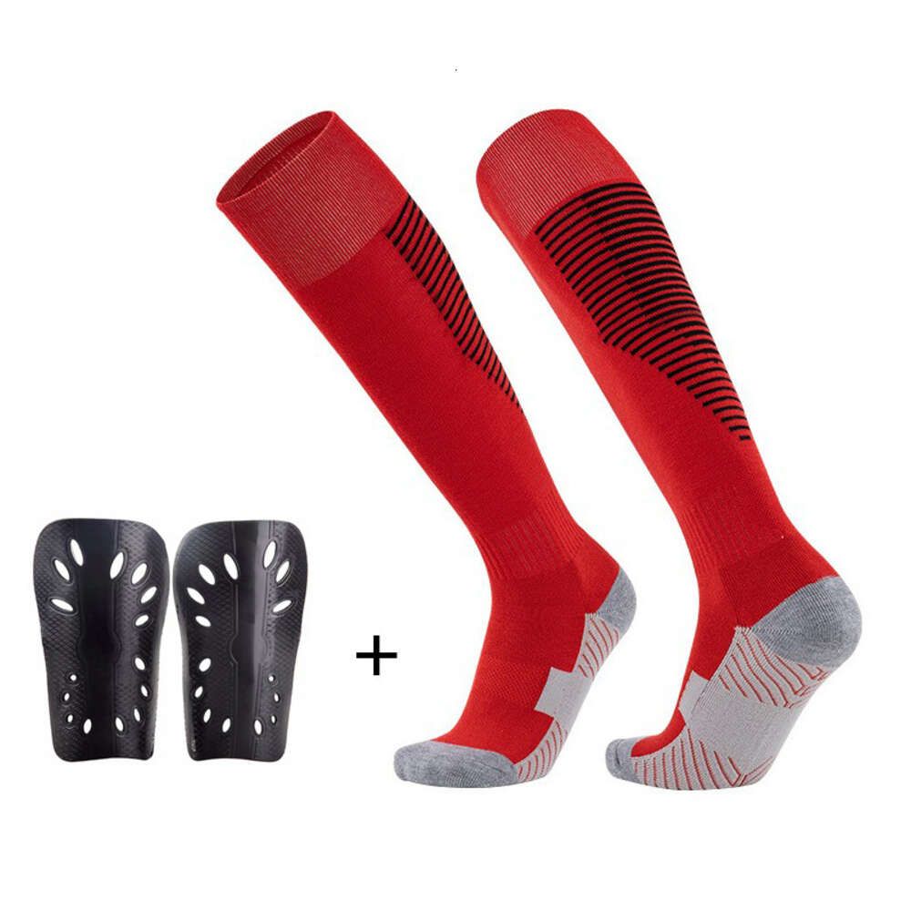 Chaussettes + protège-jambes rouges et noires