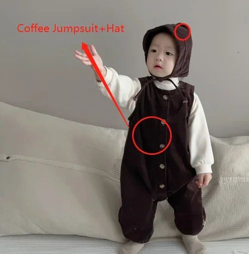 Koffie jumpsuit hoed