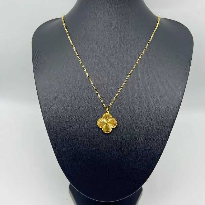 Necklace Double-sided Laser Gold Color