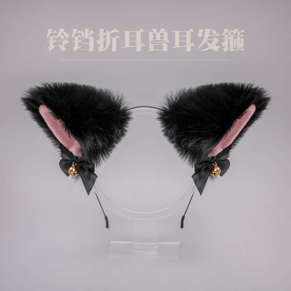 Folded Ear Hoop - Black Pink