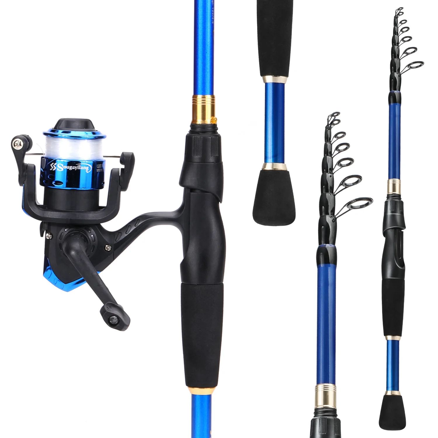 Color:BlueBundles:1.8m Rod-Reel