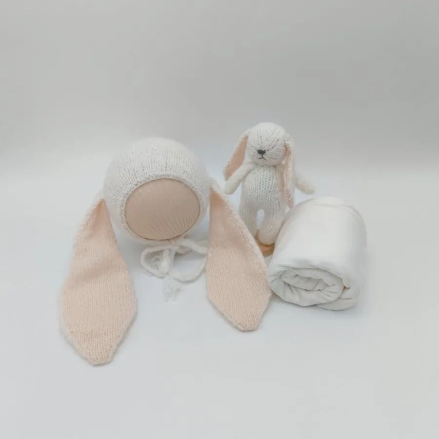 3PCS White Bunny-Polyester-Newborn Rozmiar