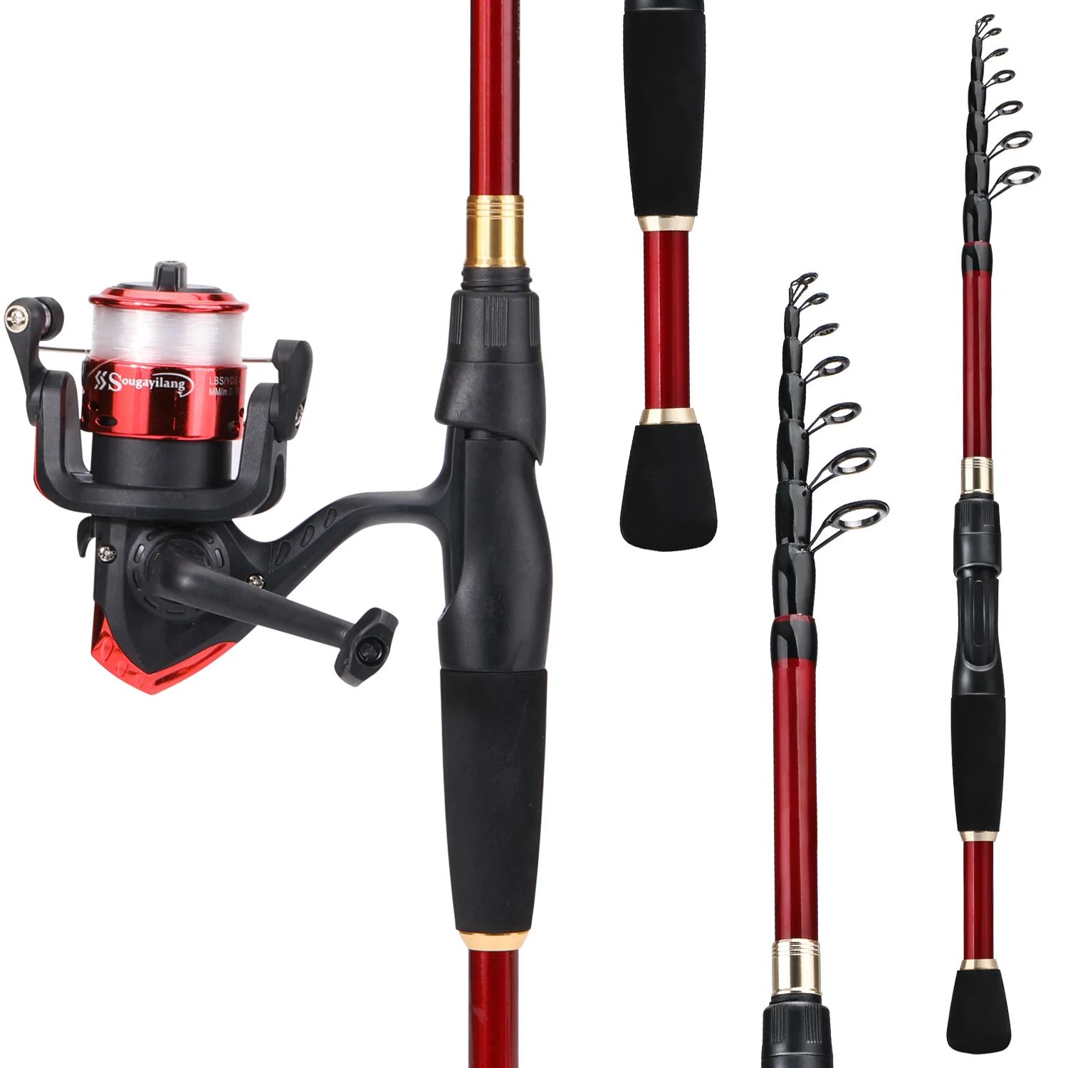 Color:RedBundles:2.1m Rod-Reel