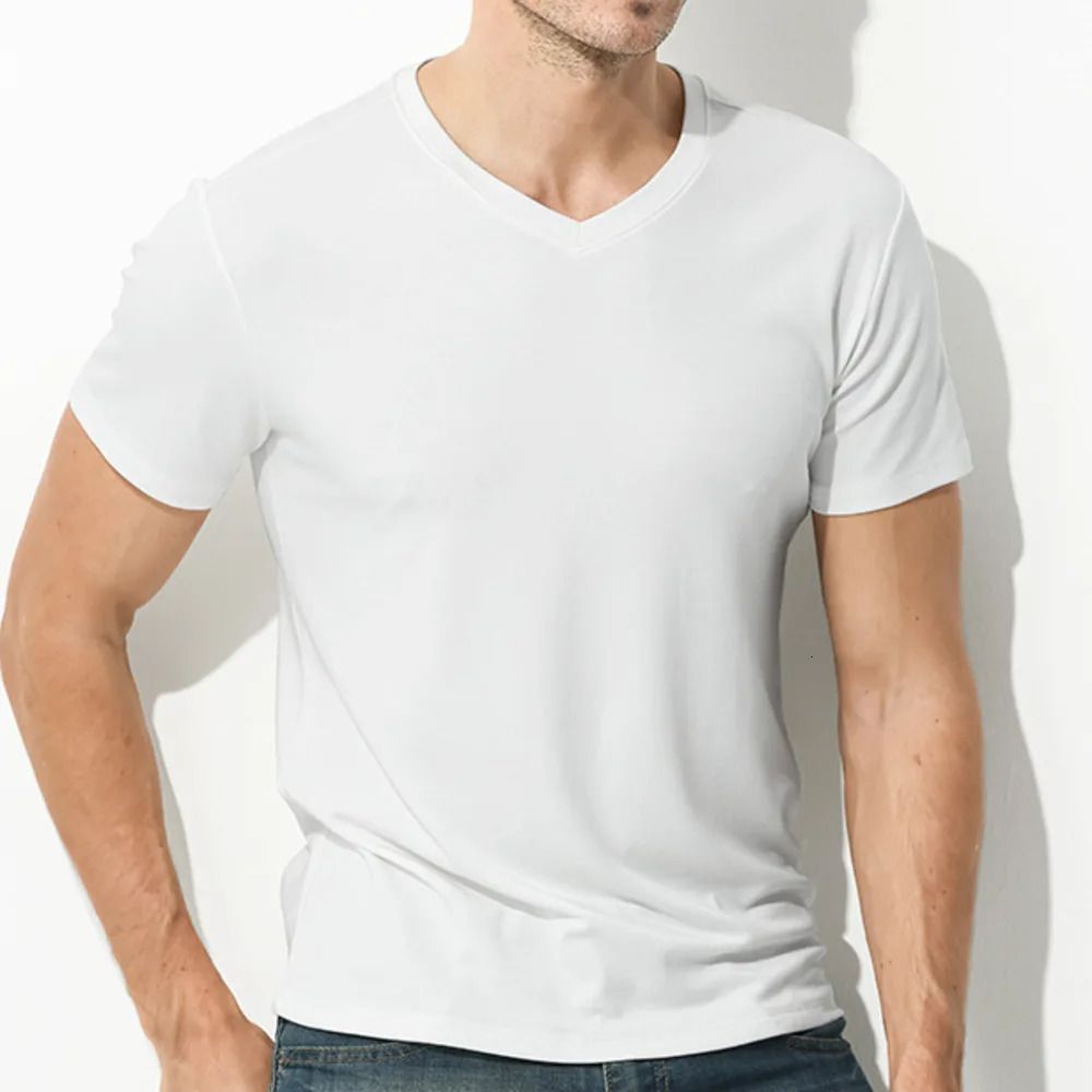 Белая V Neck