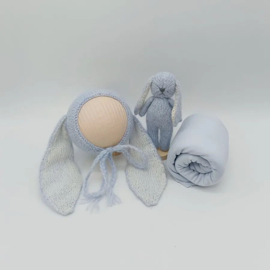 3PCS Blue Bunny-Polyester-Newborn Rozmiar