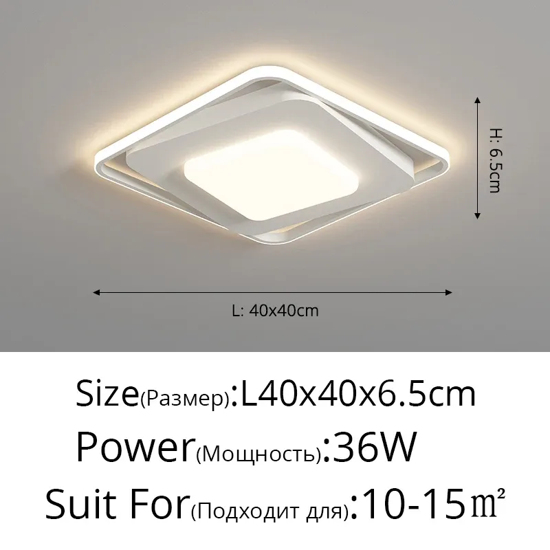 Biały L40X40CM Dimmable z zdalnym