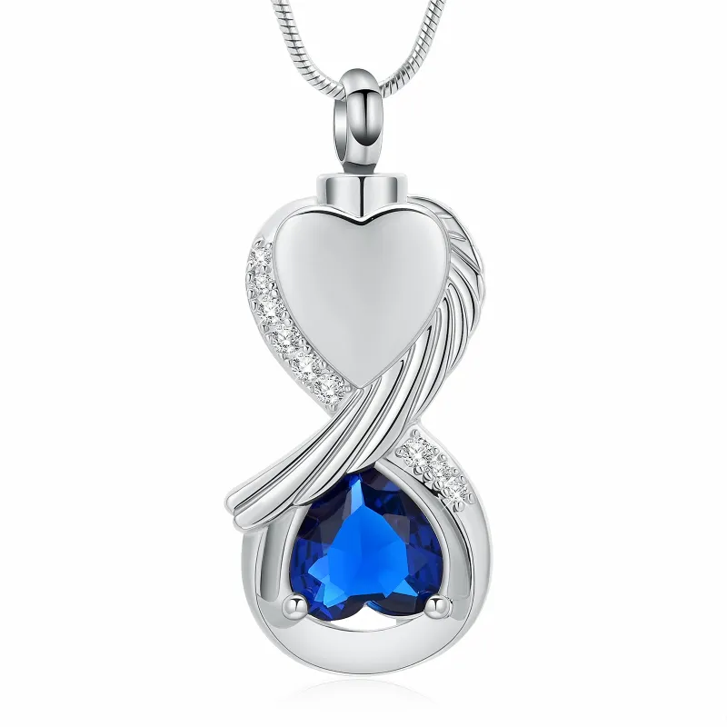 necklace box funnel Sliver with Blue