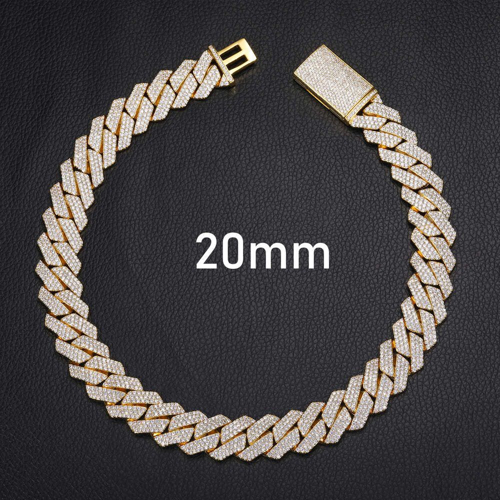 20mm 3 Rij-goud-8inch