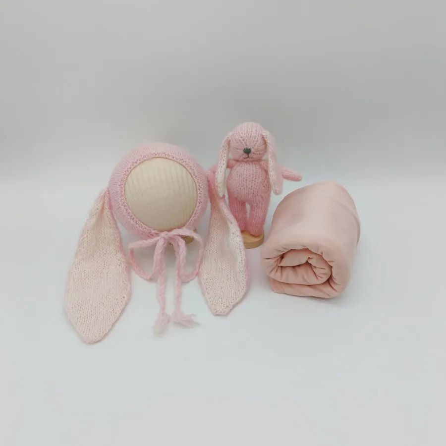 3PCS Pink Bunny-Polyester-Newborn Rozmiar