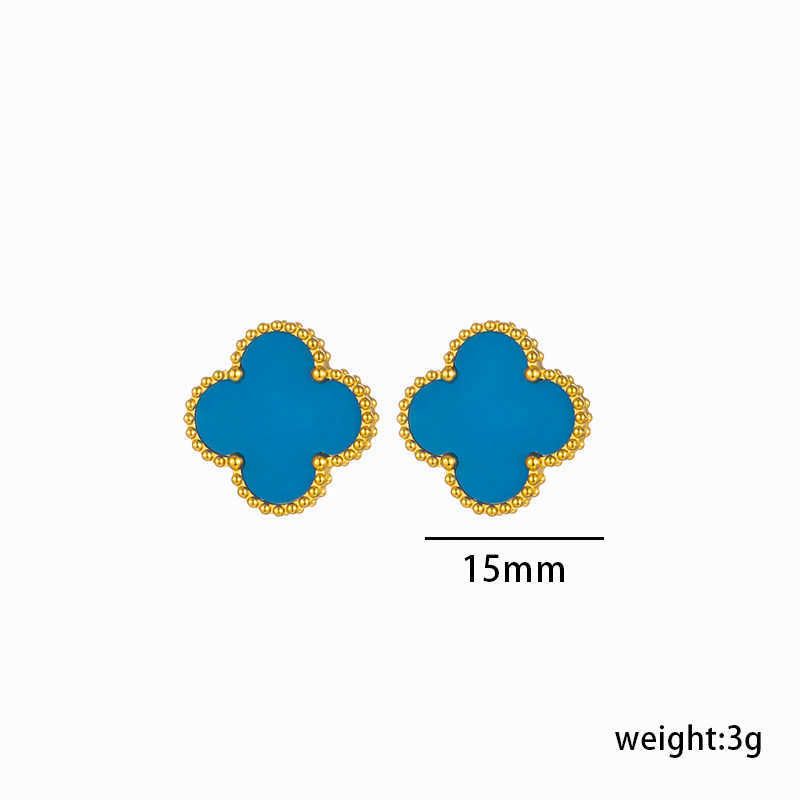 6606 Blaue Glockenohrringe Gold 1,5 cm