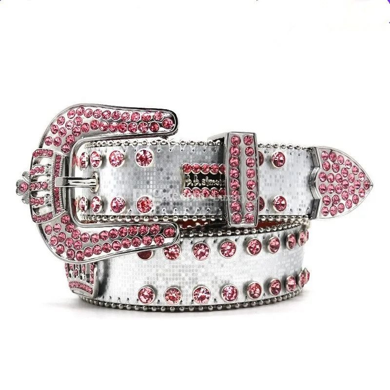 Bling studded crystal fashion diamond bb simon belt Casual woman Leather designer for man lady belts Mens Width 3.8cm_mkmklike.com