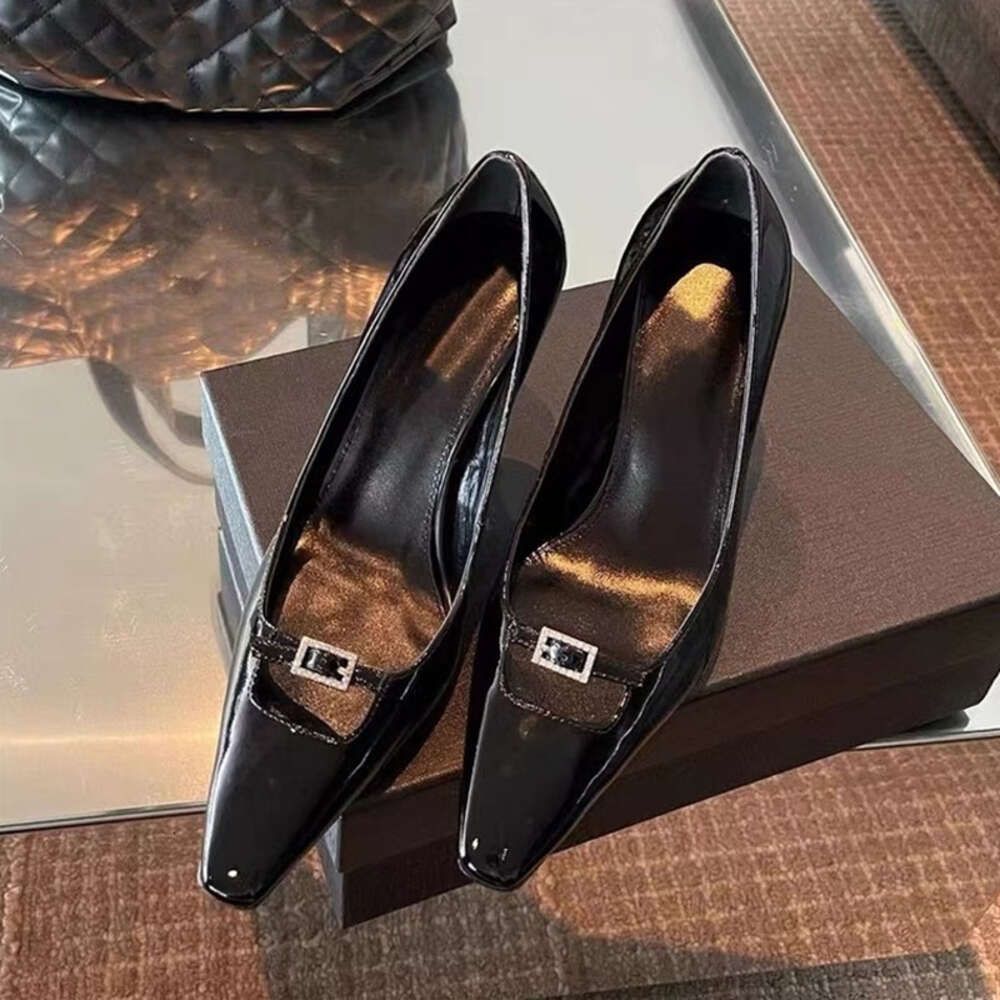 Black Single Shoes 9cm