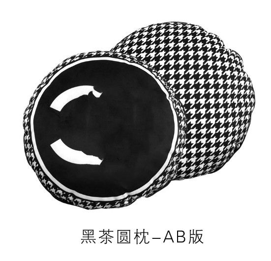 45*45cm黑茶圆枕