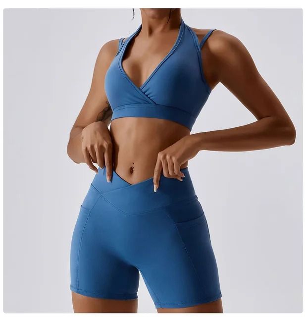 Blue Bra Short Set