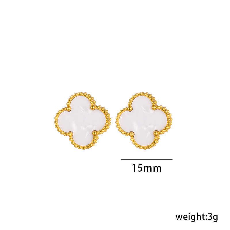 6606 Weiße Glockenohrringe Gold 1,5 cm