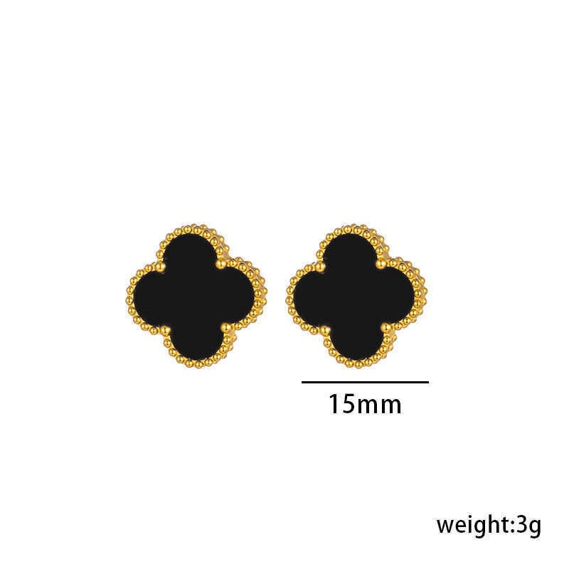 6606 Schwarze Glockenohrringe Gold 1,5 cm