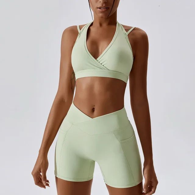 Green Bra Short Set