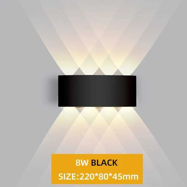 Svart 8W-White Light 6000k-Not Waterpr