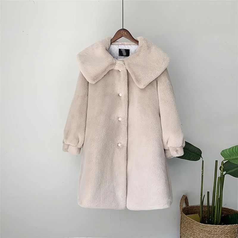 beige fur coat