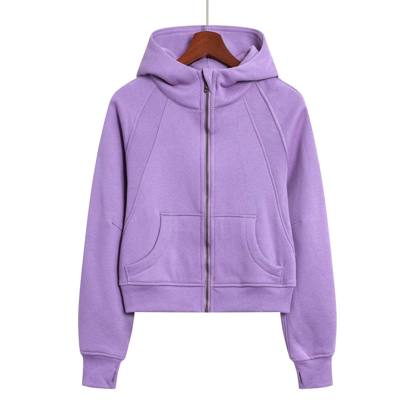 Paars【hoodie met volledige ritssluiting】