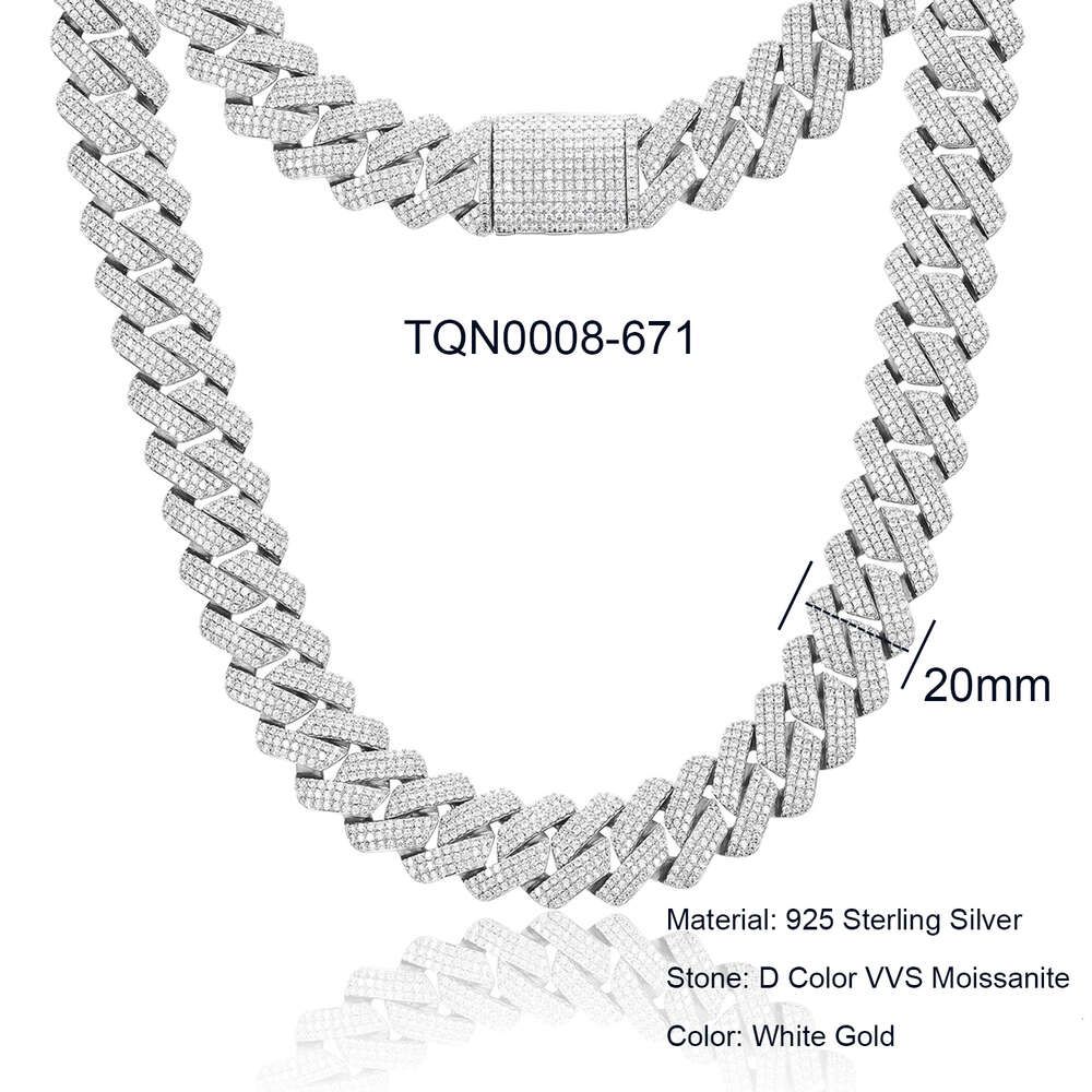 20 mm-oro bianco-7,5 pollici (bracciale)