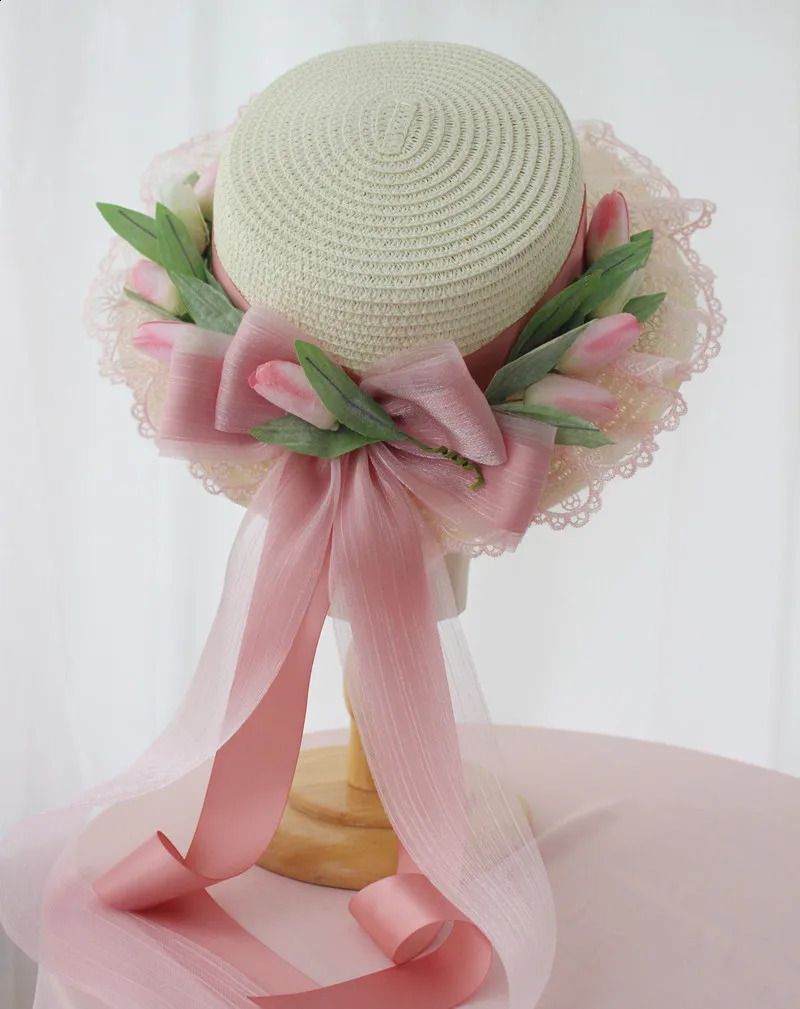 Chapeau ruban rose