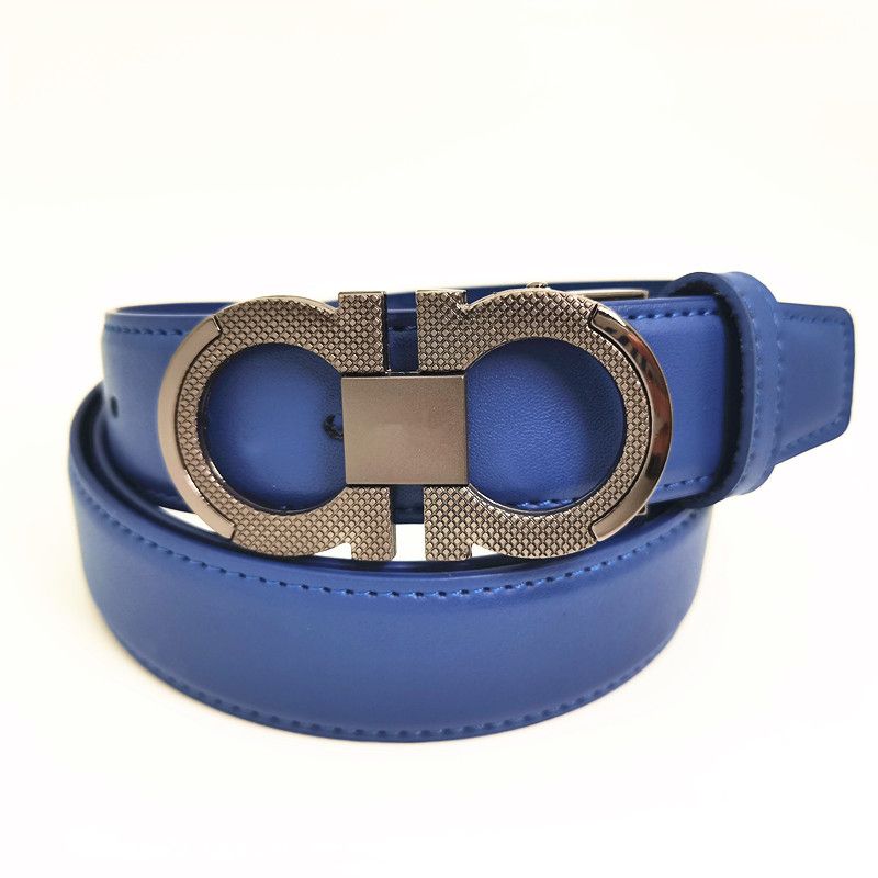 ceinture bleue + boucle argent foncé