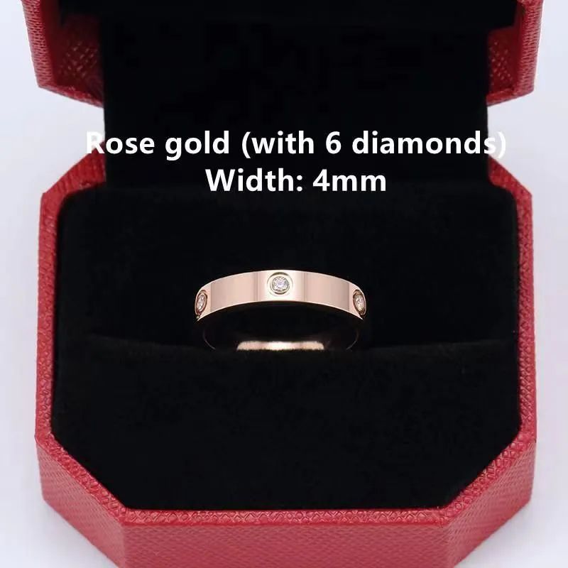 4 mm in oro rosa con 6 diamanti