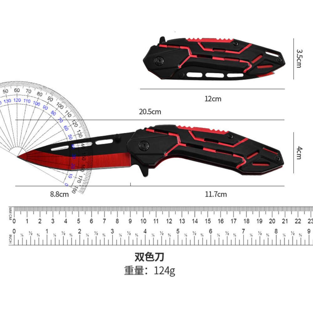 Black and Red Folding Knife
