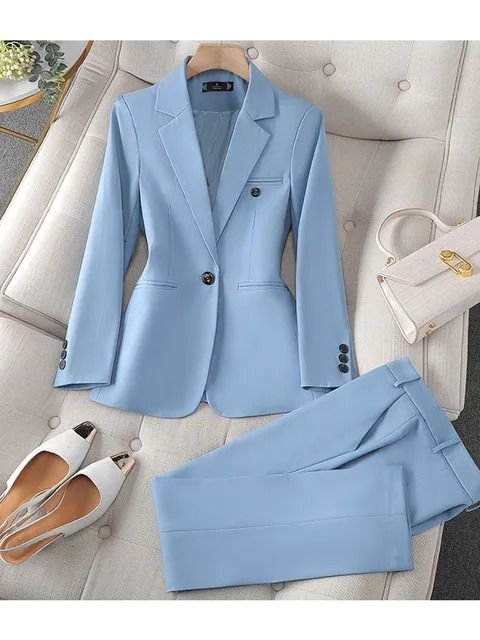 Pantalon de blazer bleu