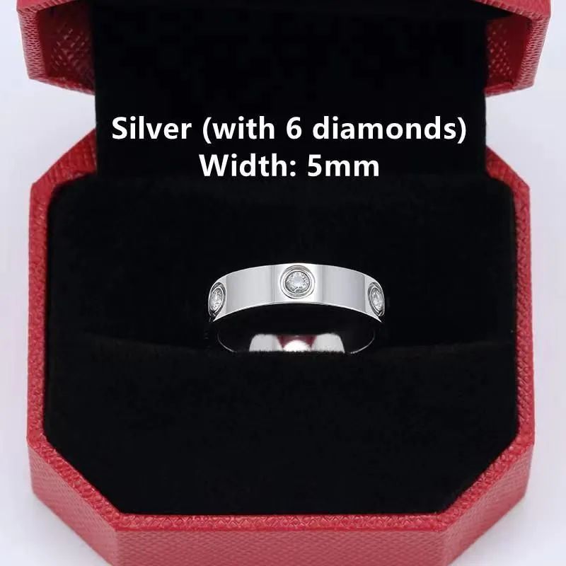 Argento 5mm con 6 diamanti
