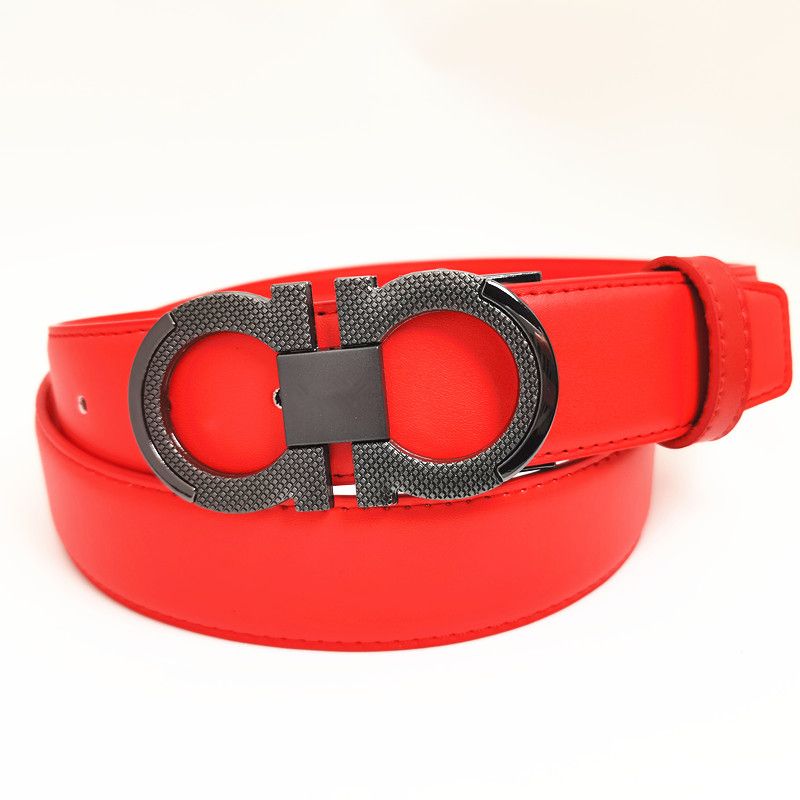 ceinture rouge + boucle argent foncé