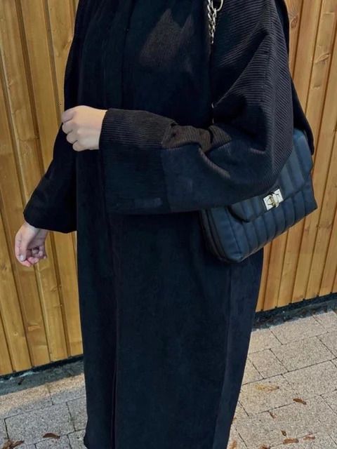 Öppna Abaya Black-56 (L)