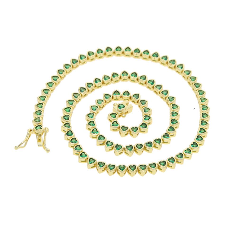 YN07-Gold Green Heart-16Inches