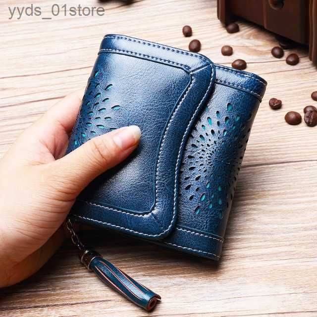Blaues kurzer Brieftasche
