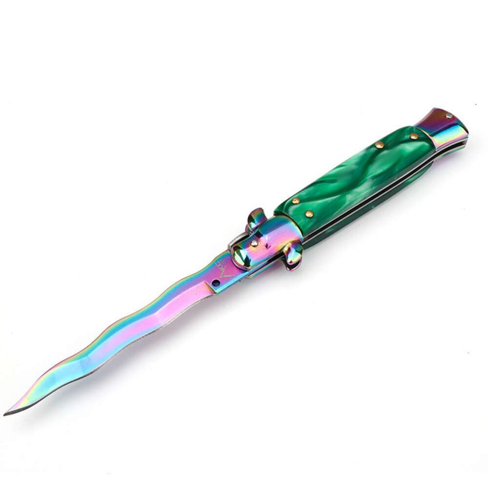 Wave Green Handle Colorful Blade